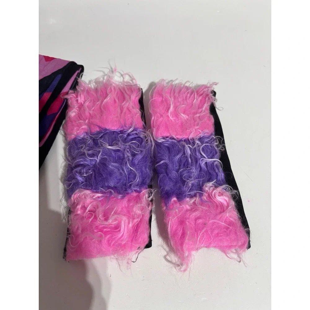 Spirit Sassy Cat Costume Kids Small 4-6 Pink Purple Excellent Chevron 4pc Set